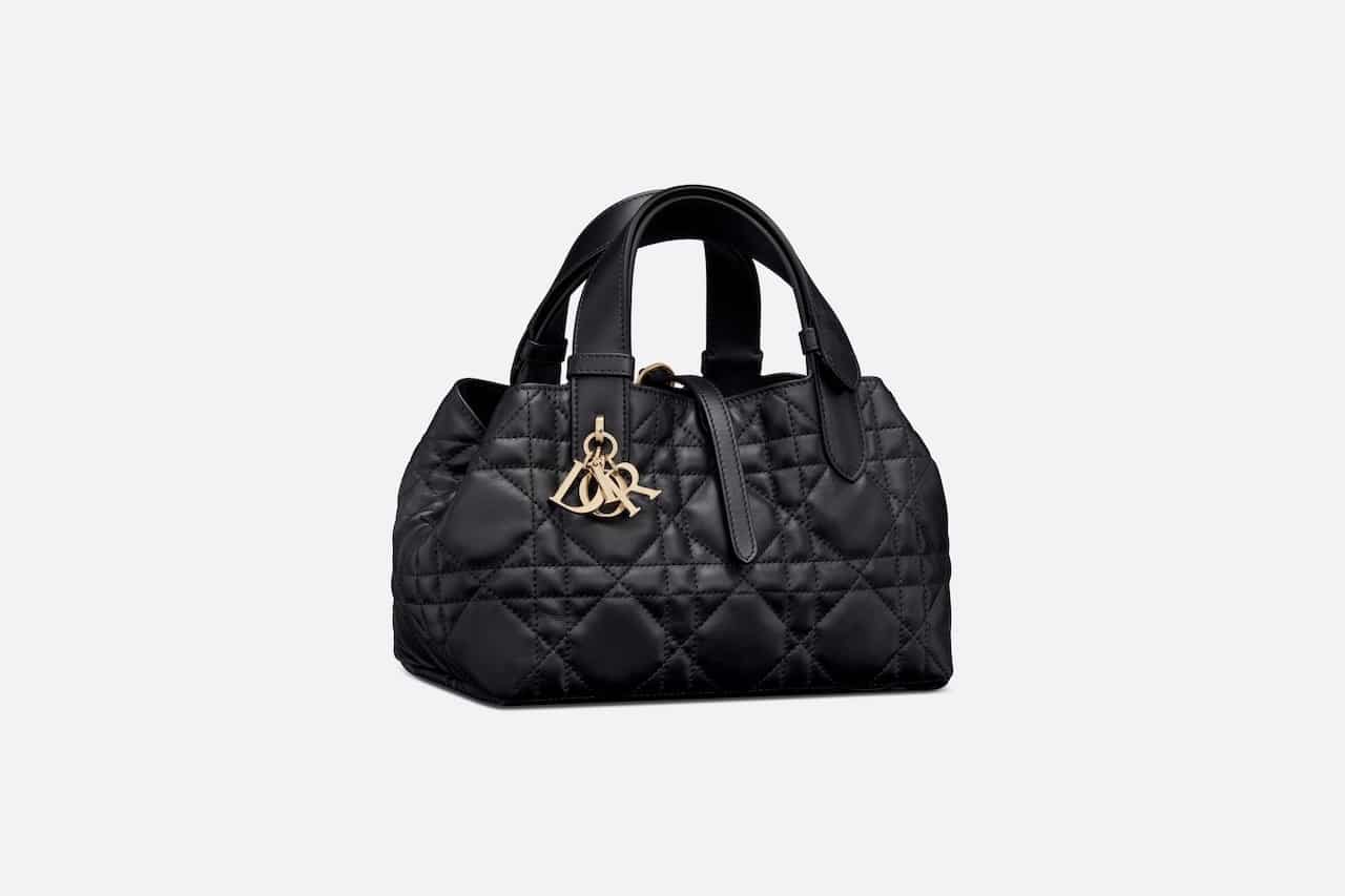 SMALL DIOR TOUJOURS BAG Black Macrocannage Calfskin
