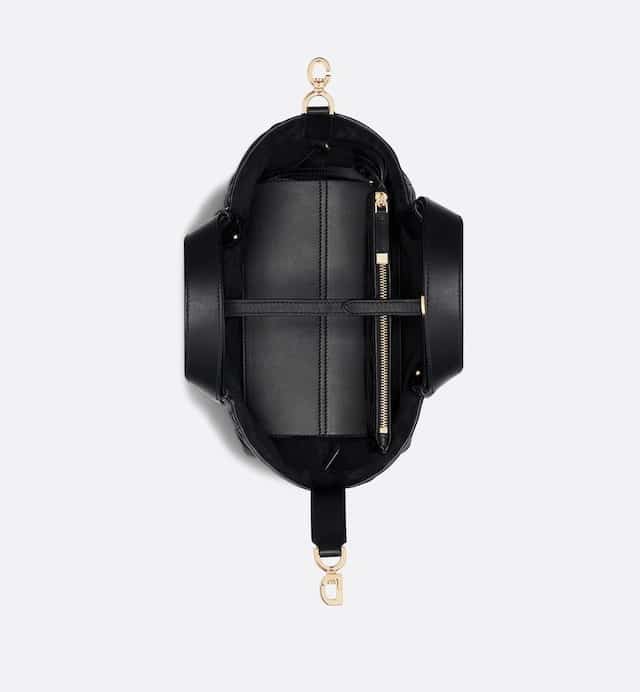 SMALL DIOR TOUJOURS BAG Black Macrocannage Calfskin