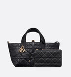 SMALL DIOR TOUJOURS BAG Black Macrocannage Calfskin