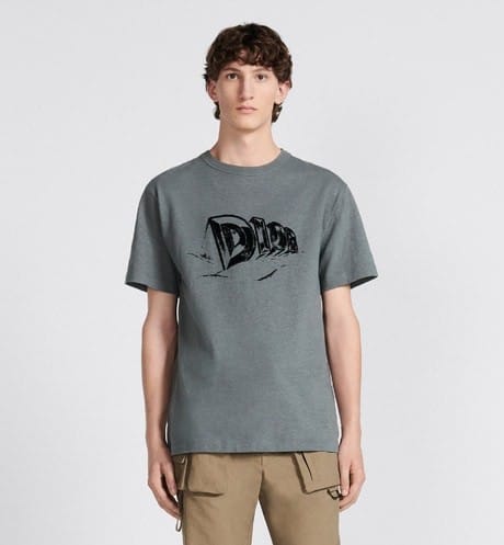 RELAXED-FIT T-SHIRT Gray Slub Cotton Jersey