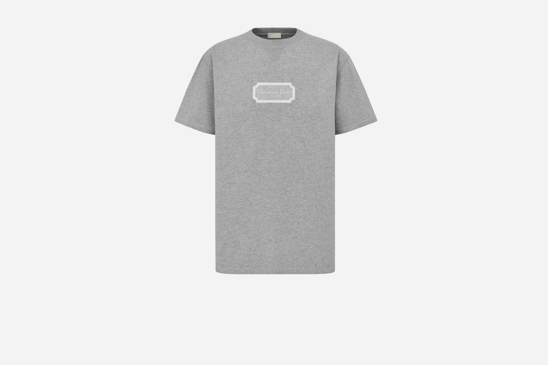 Christian Dior Couture Relaxed-Fit T-Shirt Gray Cotton Jersey