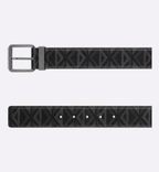 Black CD Diamond Canvas and Black Smooth Calfskin, 40 MM