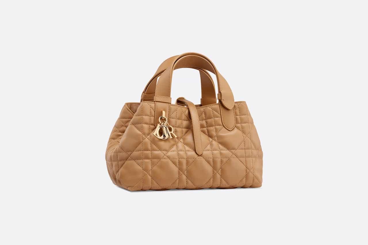 SMALL DIOR TOUJOURS BAG Medium Tan Macrocannage Calfskin