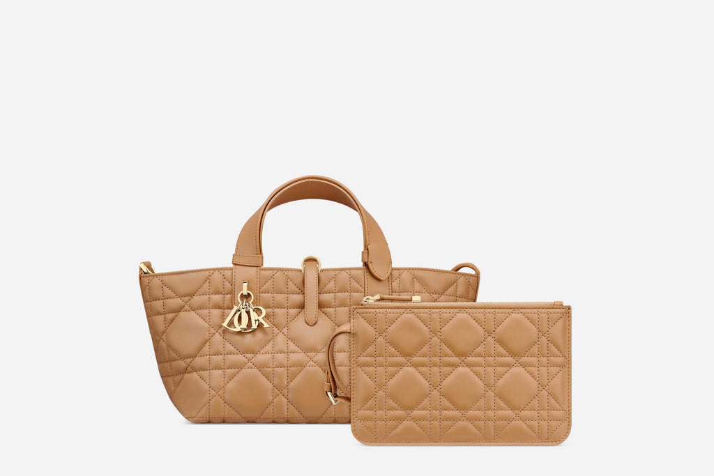 SMALL DIOR TOUJOURS BAG Medium Tan Macrocannage Calfskin