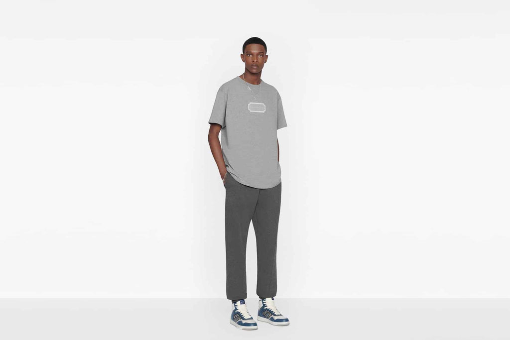 Christian Dior Couture Relaxed-Fit T-Shirt Gray Cotton Jersey