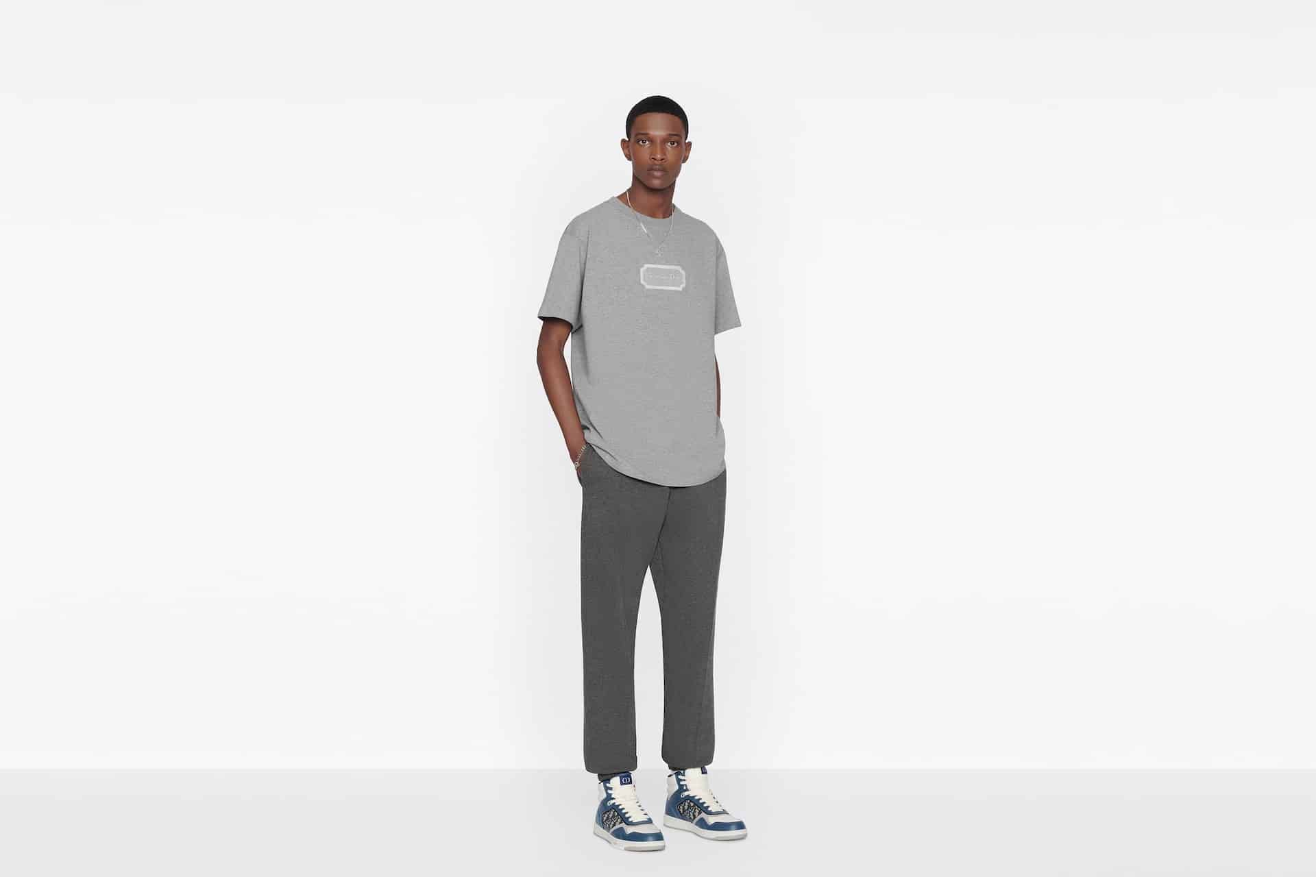 Christian Dior Couture Relaxed-Fit T-Shirt Gray Cotton Jersey