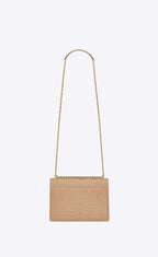 YSL Sunset Medium in Crocodile Embossed Shiny Leather Bag