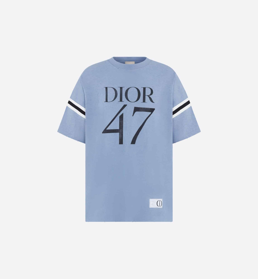 Oversized T-Shirt Blue Slub Cotton Jersey