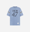 Oversized T-Shirt Blue Slub Cotton Jersey