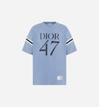 Oversized T-Shirt Blue Slub Cotton Jersey