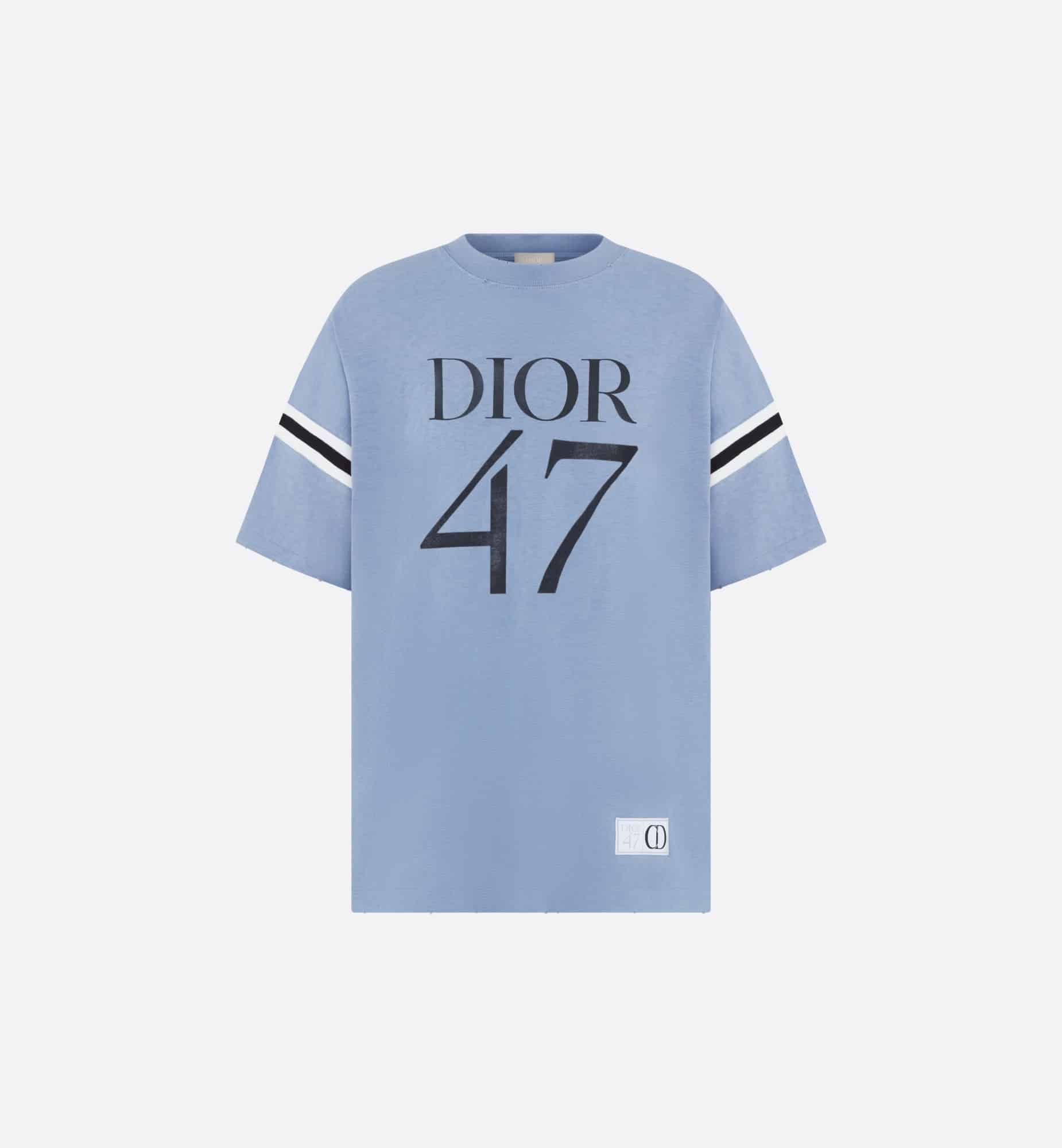 Oversized T-Shirt Blue Slub Cotton Jersey