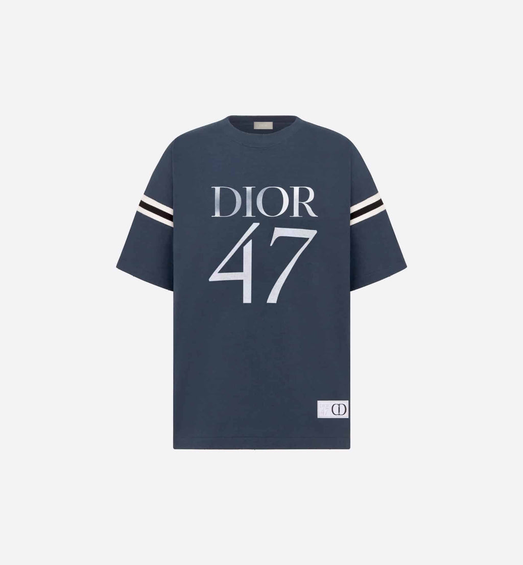 Oversized T-Shirt Navy Blue Slub Cotton Jersey