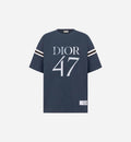 Oversized T-Shirt Navy Blue Slub Cotton Jersey