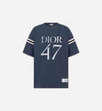 Oversized T-Shirt Navy Blue Slub Cotton Jersey
