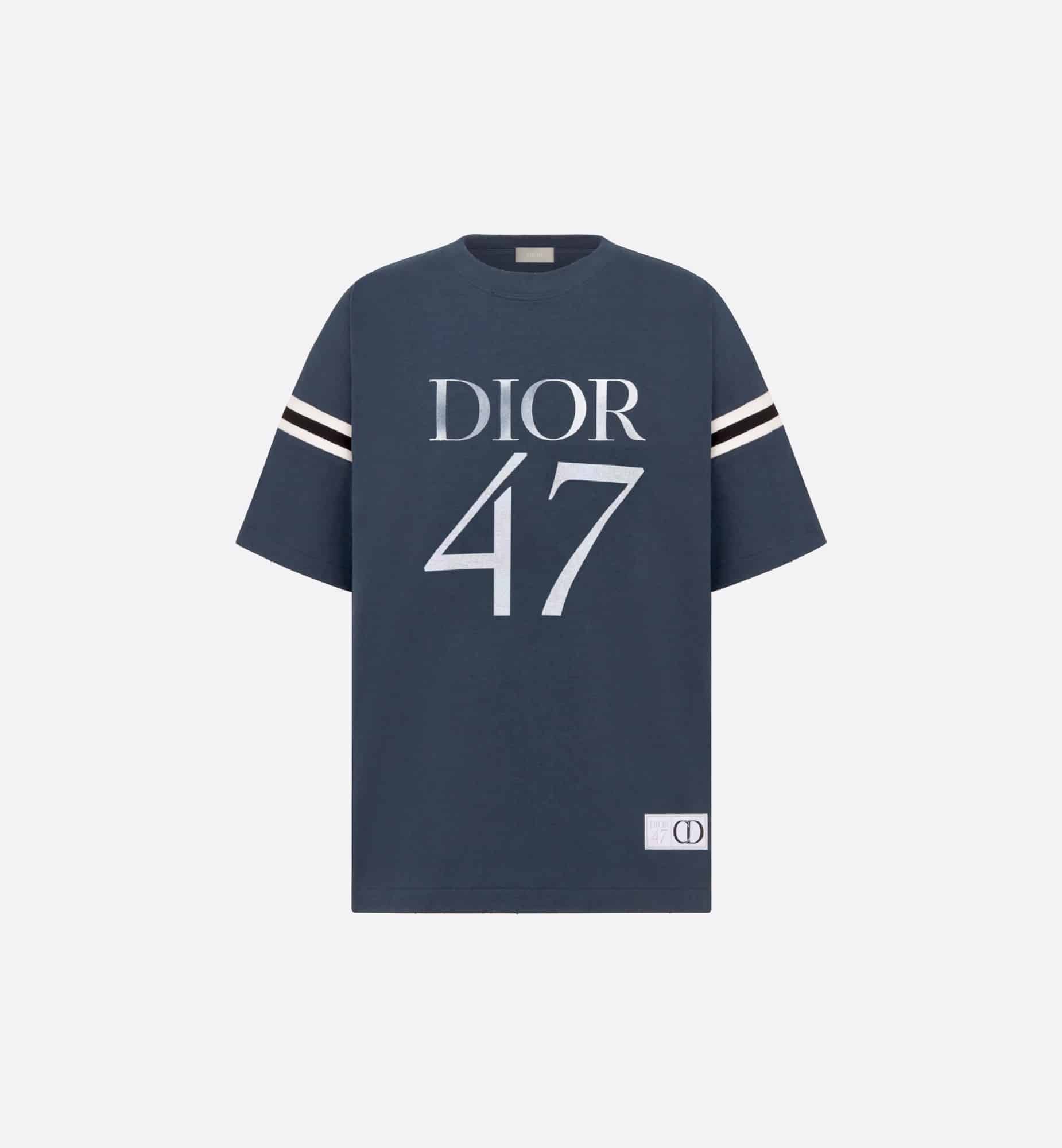Oversized T-Shirt Navy Blue Slub Cotton Jersey