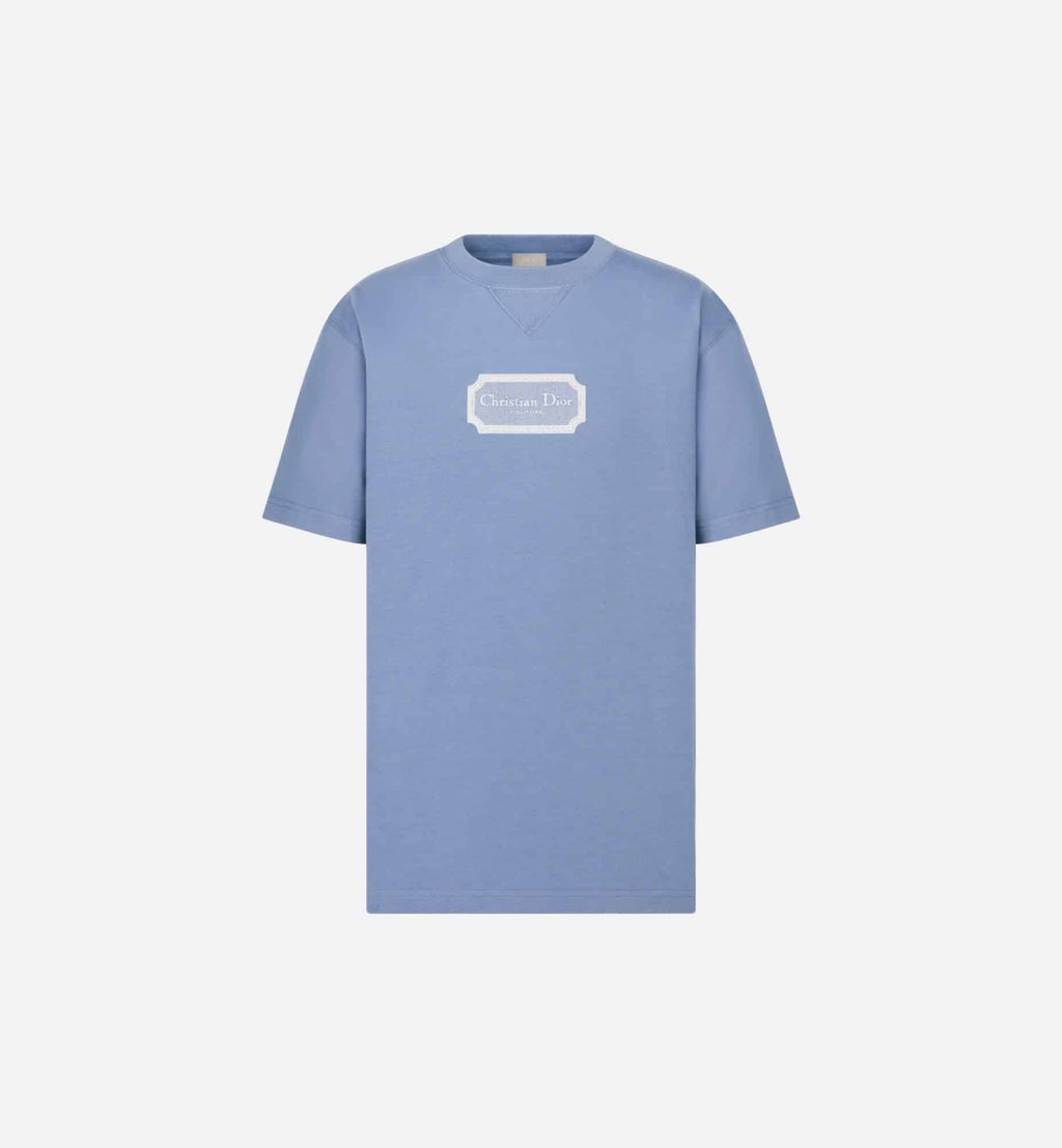 Christian Dior Couture Relaxed-Fit T-Shirt Blue Cotton Jersey