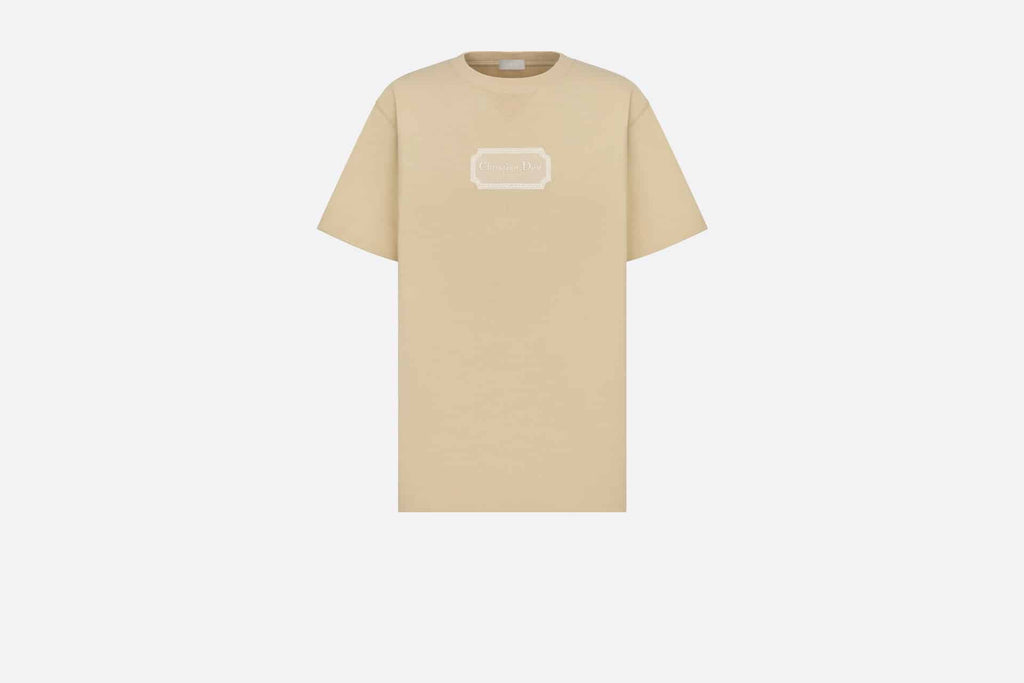 Christian Dior Couture Relaxed-Fit T-Shirt Beige Cotton Jersey
