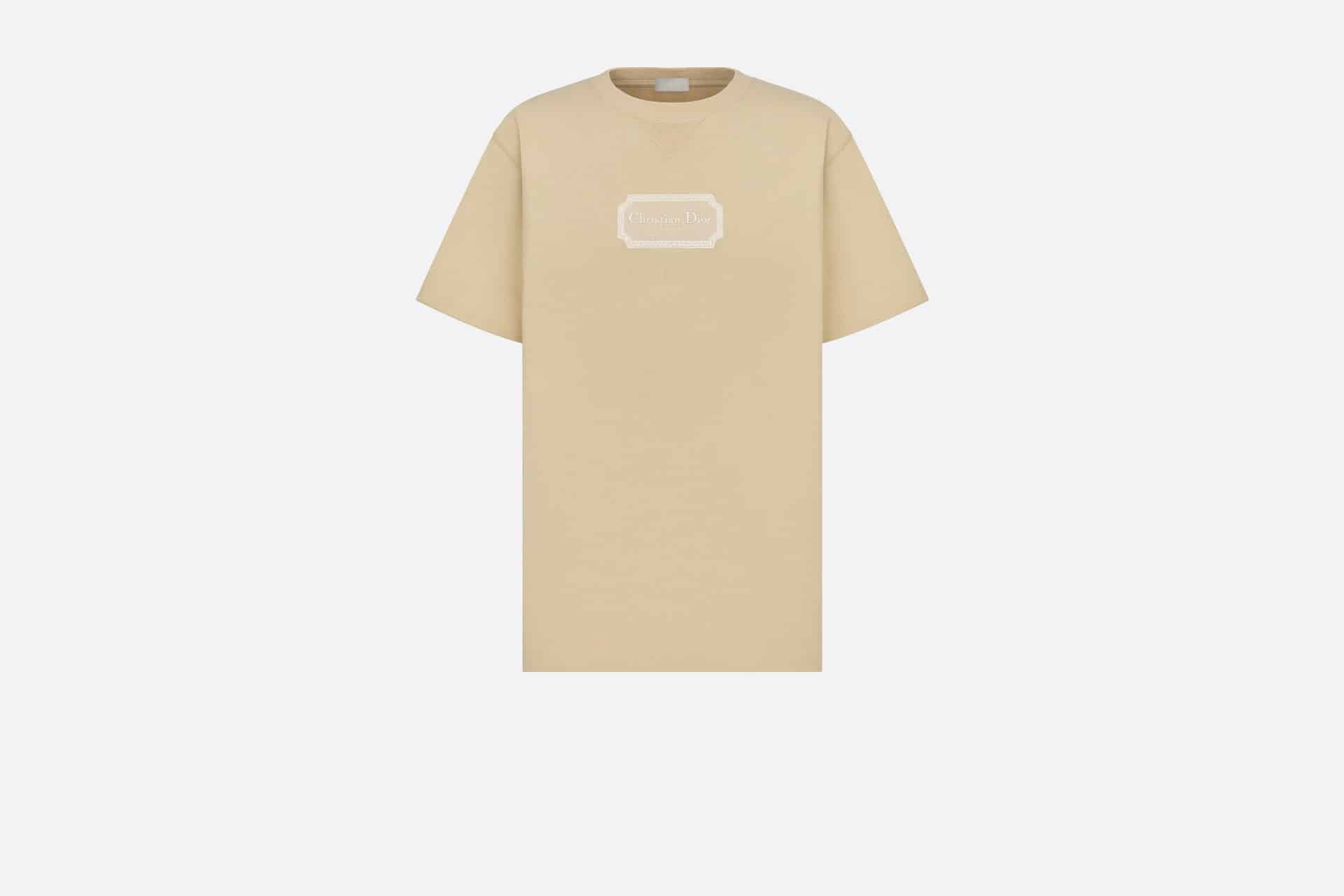 Christian Dior Couture Relaxed-Fit T-Shirt Beige Cotton Jersey