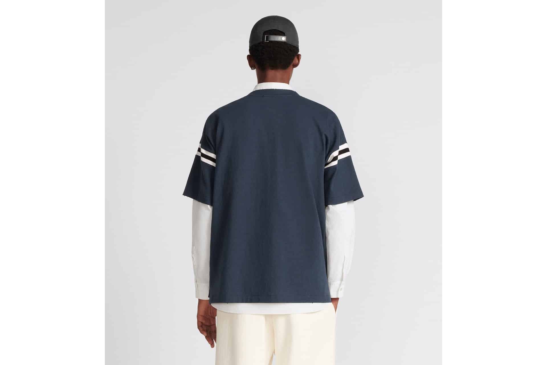 Oversized T-Shirt Navy Blue Slub Cotton Jersey