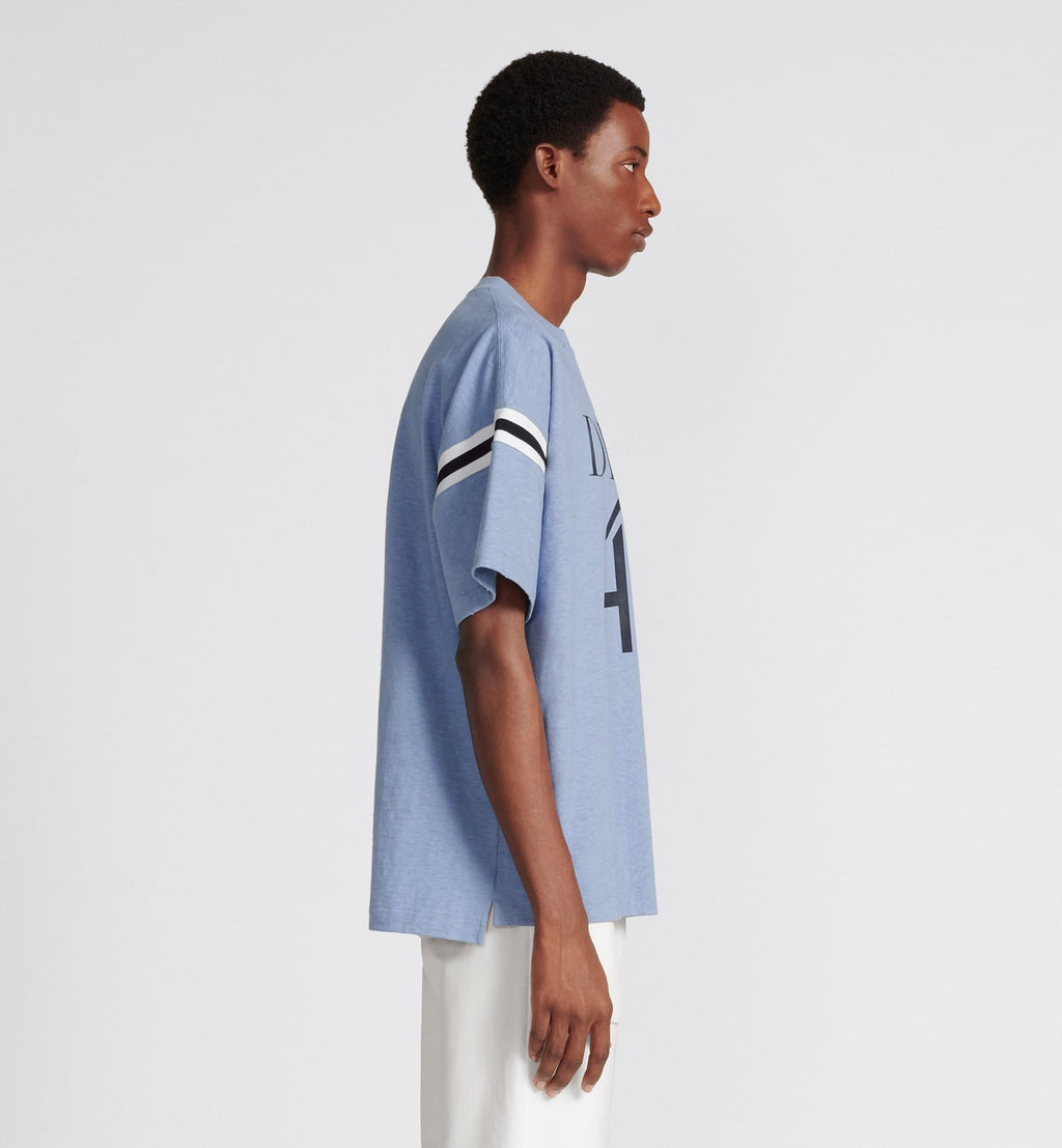 Oversized T-Shirt Blue Slub Cotton Jersey