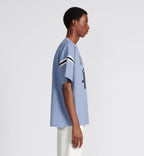 Oversized T-Shirt Blue Slub Cotton Jersey