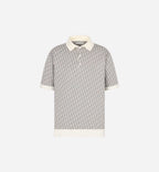Dior Oblique Polo Shirt White Cotton Jacquard