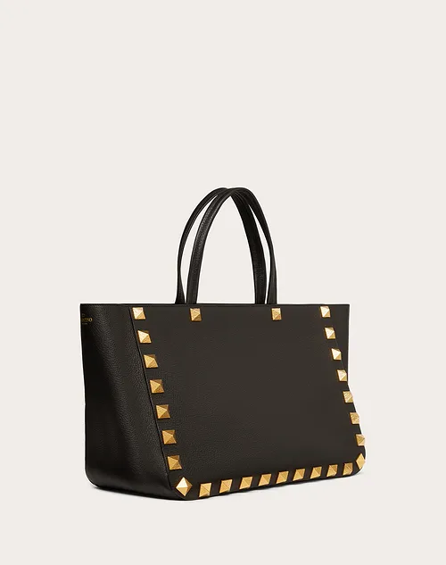 Valentino Roman Stud Grainy Calfskin Tote Bag