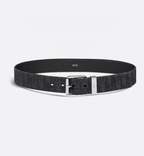 Black Dior Oblique Jacquard and Black Grained Calfskin, 35 MM