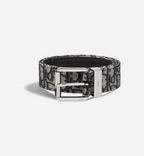 Beige and Black Dior Oblique Jacquard with Black Grained Calfskin, 35 MM