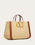 Valentino Supervee Handbag in Raffia with Chevron Pattern