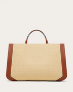 Valentino Supervee Handbag in Raffia with Chevron Pattern