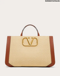 Valentino Supervee Handbag in Raffia with Chevron Pattern