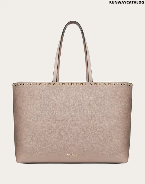 Valentino Rockstud Grainy Calfskin Tote Bag