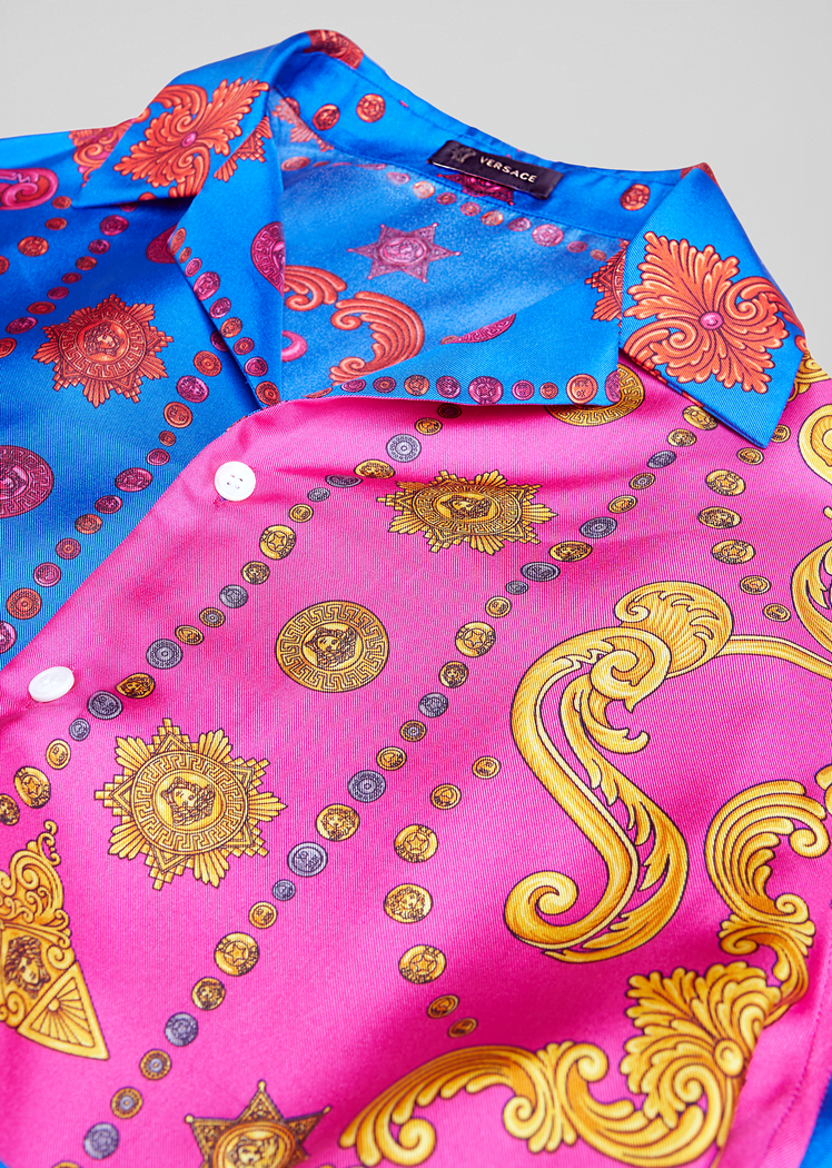 Versace Barocco Western Silk Twill Shirt