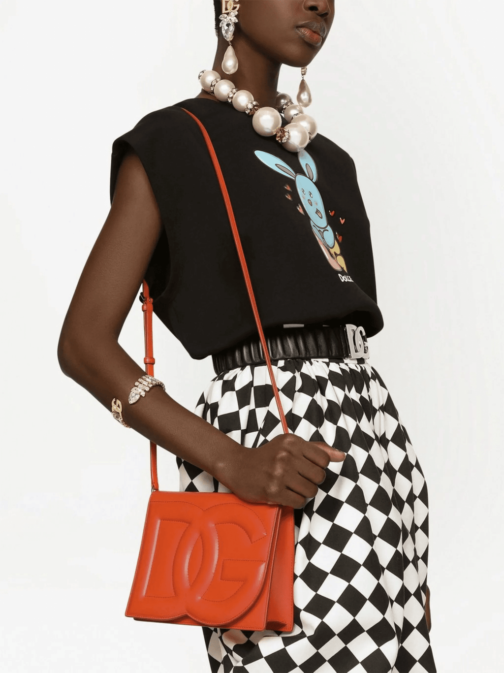 DG Logo leather cross body bag