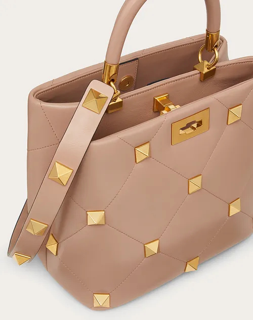 Valentino Roman Stud The Handle Bag in Nappa