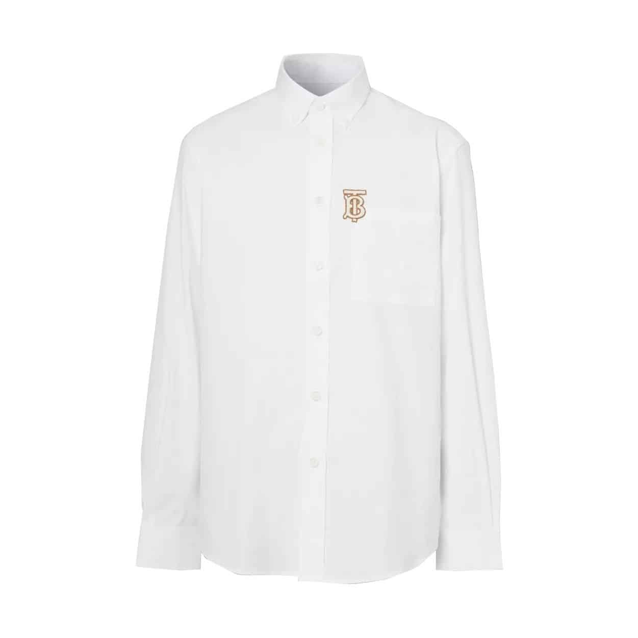 Burberry Monogram Motif Stretch Cotton Poplin Shirt