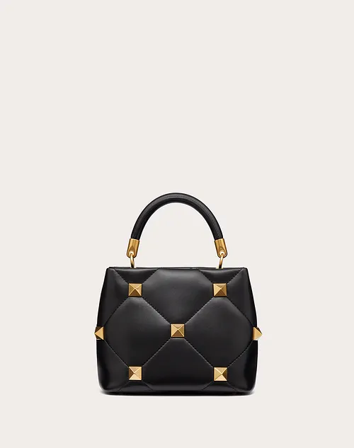 Valentino Small Roman Stud The Handle Bag in Nappa