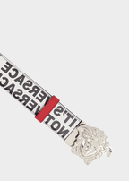 Versace Tabloid Print Reversible Palazzo Belt