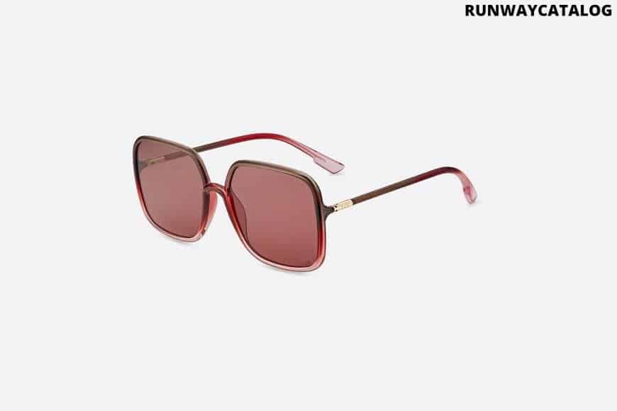 DiorSoStellaire1 Red-to-Pink Shaded Square Sunglasses