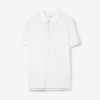 Monogram Motif Cotton Piqué Polo Shirt White