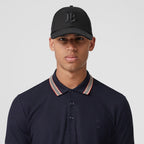 Icon Stripe Collar Cotton Polo Shirt Navy Blue
