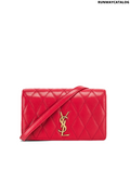 Saint Laurent Becky Red Leather Shoulder Bag