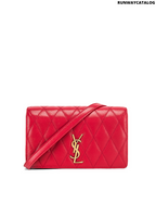 Saint Laurent Becky Red Leather Shoulder Bag
