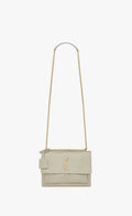 YSL Sunset Medium in Crocodile Embossed Shiny Leather Bag