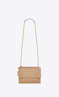 YSL Sunset Medium in Crocodile Embossed Shiny Leather Bag
