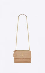 YSL Sunset Medium in Crocodile Embossed Shiny Leather Bag
