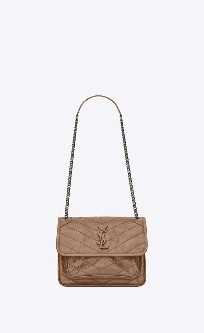 YSL NIKI Baby in crinkled vintage leather Bag