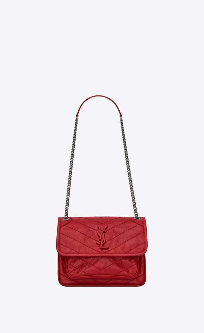 YSL NIKI Baby in crinkled vintage leather Bag