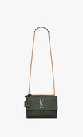 YSL Sunset Medium in Crocodile Embossed Shiny Leather Bag